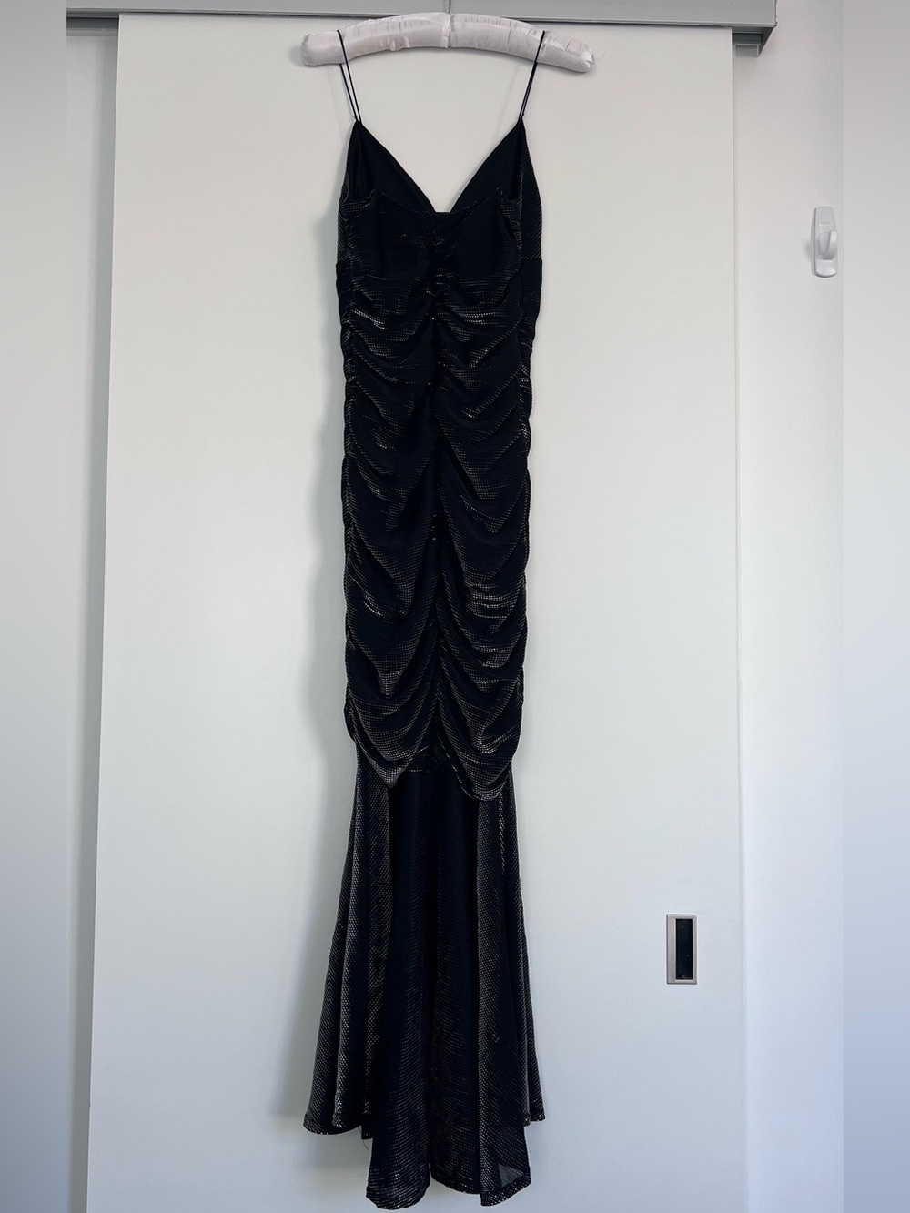 Y2K Scene Black Ruched Slip Mermaid Dress whimsigoth made in Canada